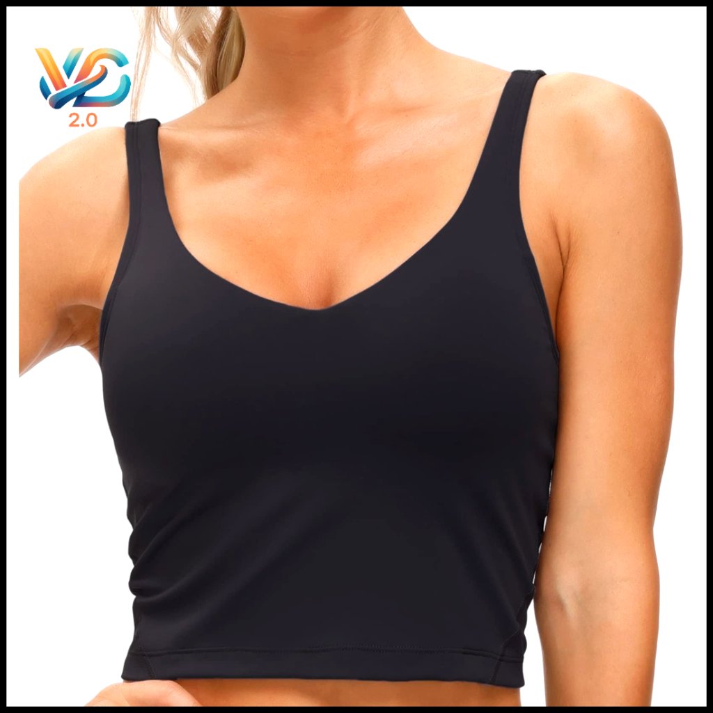 Longline Sports Bra Wirefree Padded Medium Support Slim Fit